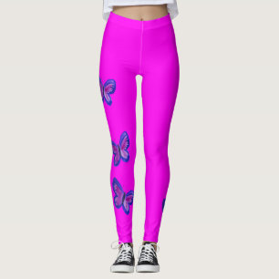 Schöne Schmetterlinge auf hellrosa Leggings