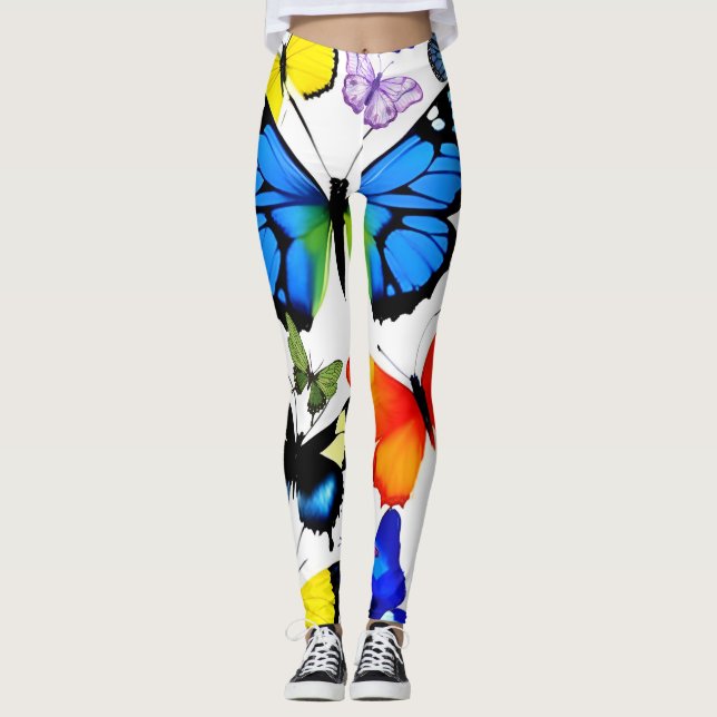 Schöne Schmetterlinge Leggings (Vorderseite)