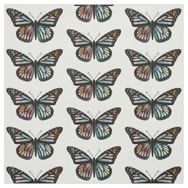 Schöne Schmetterlinge Muster Monarch Wasserfarbe Stoff (Muster)