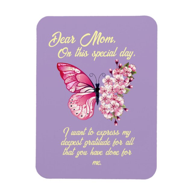 Schöne Schmetterlinge Personalisierter Muttertag Magnet (Vertikal)