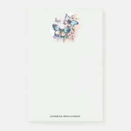 Schöne Schmetterlinge und Blume Post-it Klebezettel