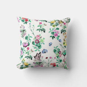 Schöne Schmetterlinge und Blumen Kissen