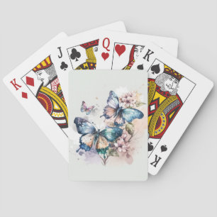 Schöne Schmetterlinge und Blumen Spielkarten