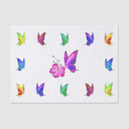 Schöne Schmetterlinge und Hibiskus Blume Seidenpapier