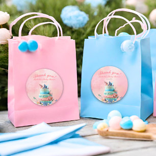 Schöne Schmetterlinge Zwillinge Baby Shower Runder Aufkleber