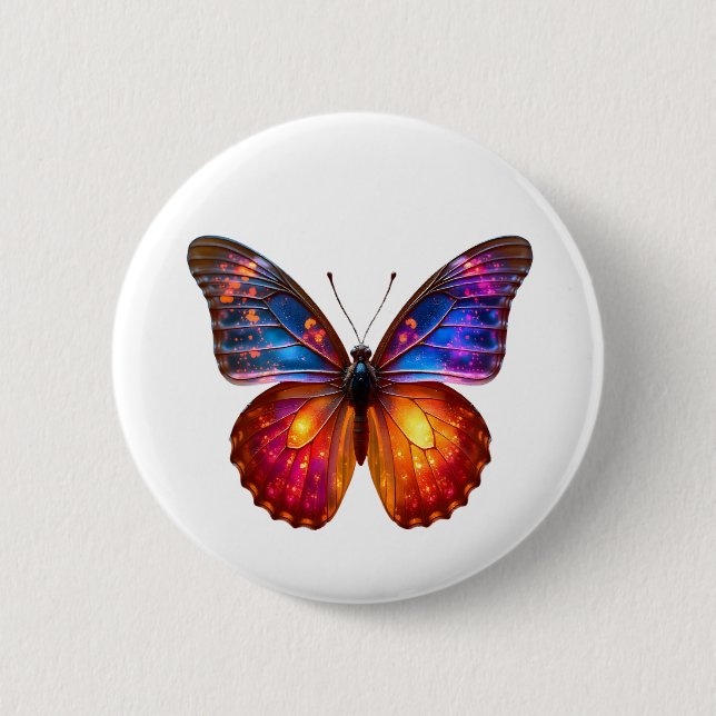 Schöne Schmetterlingskunst Button (Vorderseite)