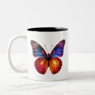 Schöne Schmetterlingskunst Zweifarbige Tasse
