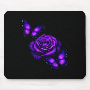 Schöne Schmetterlingslila Rosen Schmetterling Lieb Mousepad