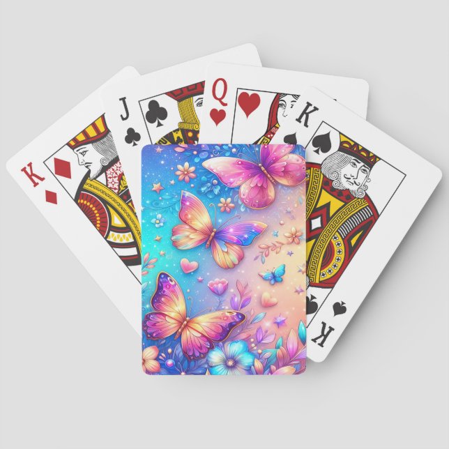 Schöne Schmetterlingsschmetterlinge Spielkarten (Rückseite)