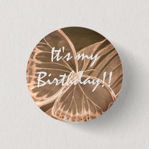 Schöne Schmetterlingstaste Es ist mein Geburtstag! Button