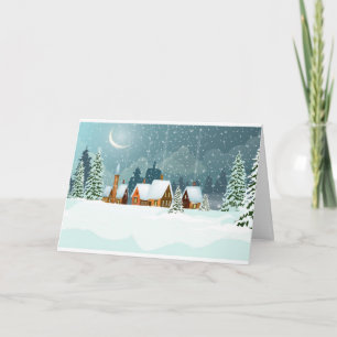Schöne schneebedeckte Winterlandschaft Karte