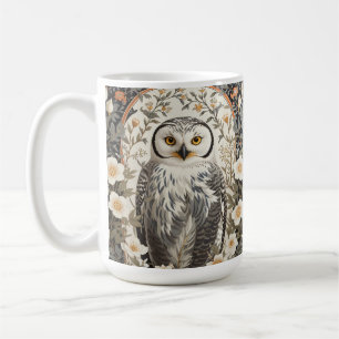 Schöne Schneeeule, inspiriert von William Morris Kaffeetasse