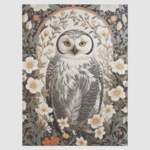 Schöne Schneeeule William Morris inspiriert Seidenpapier