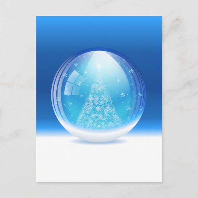 Schöne Schneekugel Postkarte (Vorderseite)