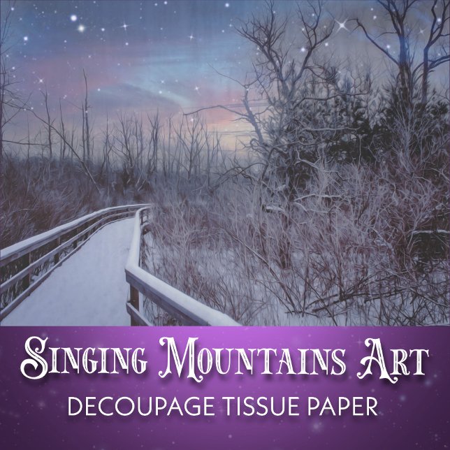 Schöne Schneewälder Rustikale Winter-Decoupage Seidenpapier (Von Creator hochgeladen)