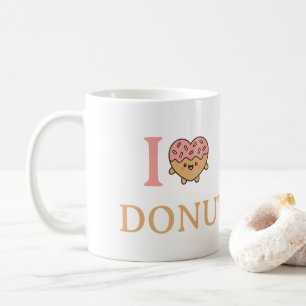 schöne Schokolade Liebe Donuts. Kaffeetasse