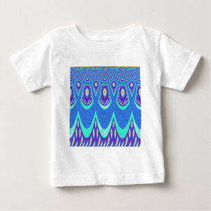Schöne, schöne Cyan Blue Batik Print Vektor Kunst Baby T-shirt