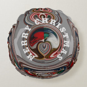 Schöne schöne frohe Weihnachten mit Liebe Rundes Kissen