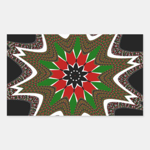 Schöne schöne Kenya Kulturmotif Geometrie Rechteckiger Aufkleber