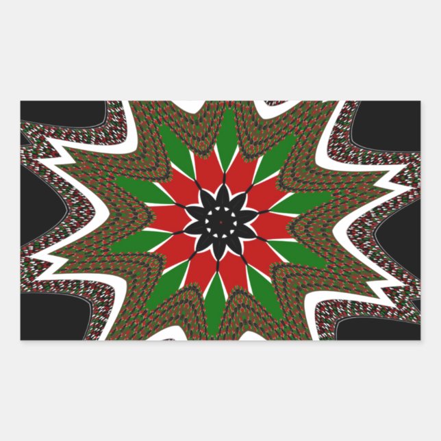 Schöne schöne Kenya Kulturmotif Geometrie Rechteckiger Aufkleber (Vorderseite)