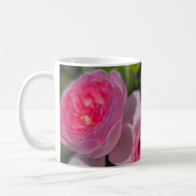 Schöne Schöne Rosa Rosen Kaffeetasse (Links)