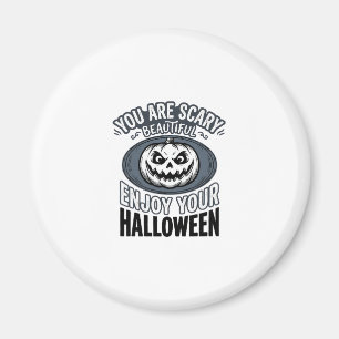 Schöne schreckliche Halloween Vintage-Kürbis-Shirt Magnet