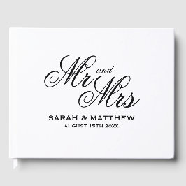 Schöne Schrift Typografie Mr. und Mrs. Gästebuch