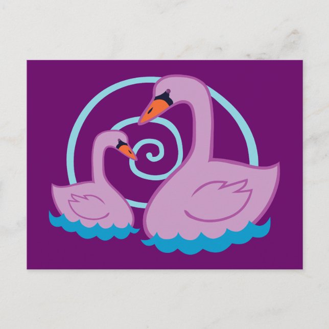 Schöne Schwäne Postkarte (Vorderseite)