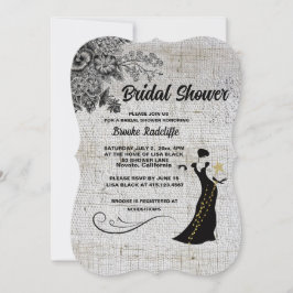 Schöne Schwarz/Grau-Blume Einladung