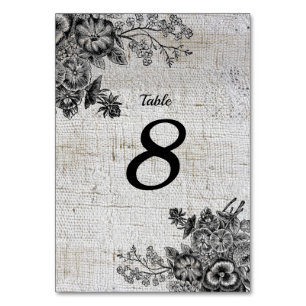 Schöne Schwarz/Grau Blume Hochzeitstisch Tischnummer
