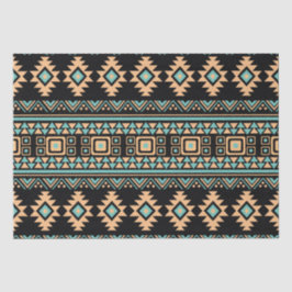Schöne schwarz-pastellblaue aztec seidenpapier