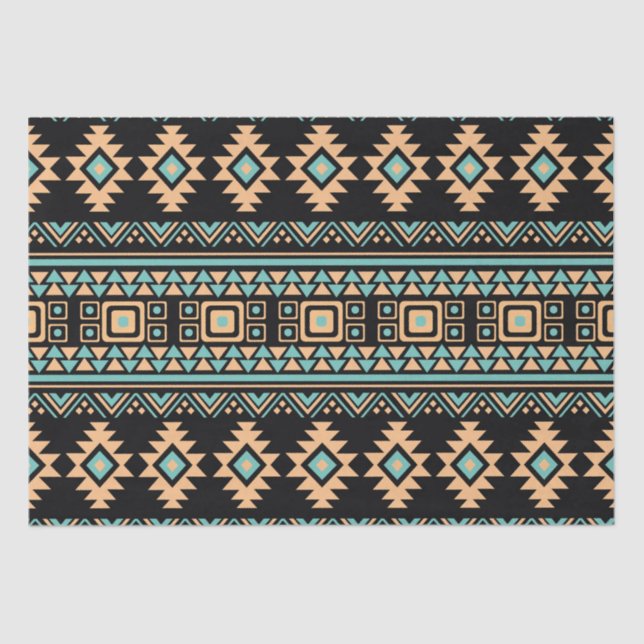 Schöne schwarz-pastellblaue aztec seidenpapier (Vorderseite)
