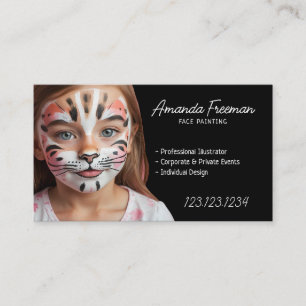 Schöne Schwarz-Weiß-Kinder-Gesichtsbemalung Visitenkarte
