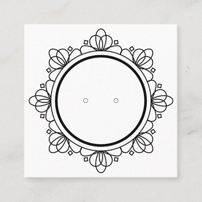 Schöne Schwarz/Weiß-Ohrring-Display-Karten Terminkarte (Vorderseite)