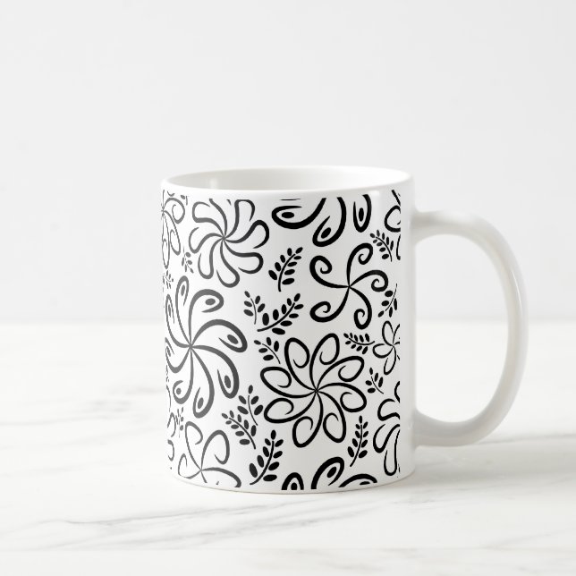 Schöne Schwarz-Weiß-Tasse Kaffeetasse (Rechts)