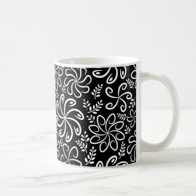 Schöne Schwarz-Weiß-Tasse Kaffeetasse (Rechts)