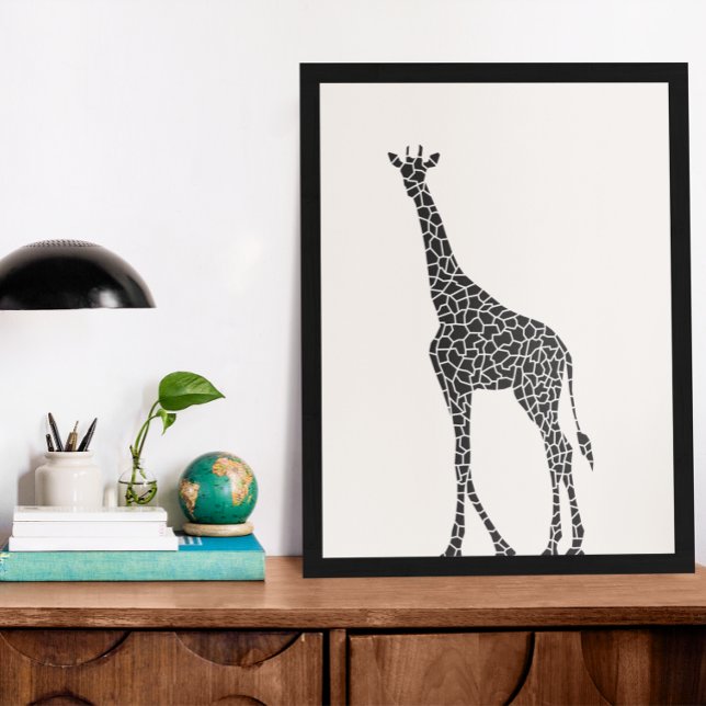 Schöne Schwarz-Weiß-Wild-Giraffe Poster (Von Creator hochgeladen)