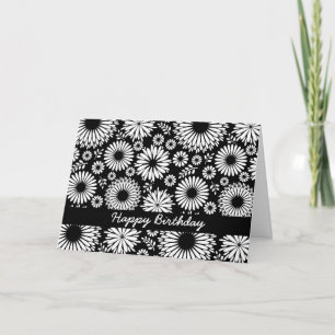 Schöne, schwarz-weiße Geburtstagskarte Karte