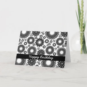 Schöne, schwarz-weiße Geburtstagskarte Karte