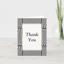 Schöne Schwarz-weiße gewundene optische Illusion Dankeskarte