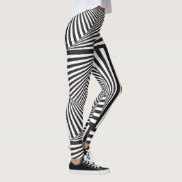 Schöne Schwarz-weiße gewundene optische Illusion Leggings
