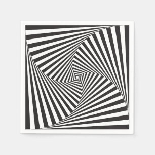 Schöne Schwarz-weiße gewundene optische Illusion Serviette