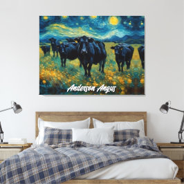 Schöne schwarze Angusrinder Leinwanddruck