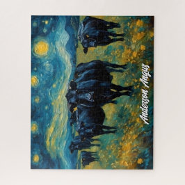 Schöne schwarze Angusrinder Puzzle