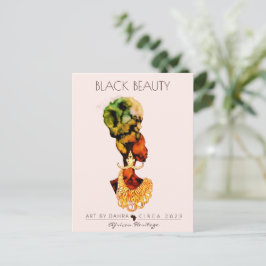 SCHÖNE SCHWARZE FRAU AFRIKANISCHE QUEE GOLD NECKLA POSTKARTE