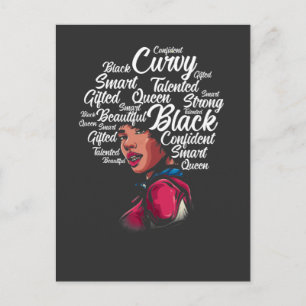 Schöne schwarze Frau Afro Haare Königin Postkarte