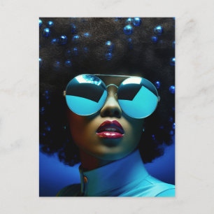 Schöne schwarze Frau mit Sonnenbrille Postcard Postkarte