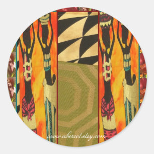 Schöne schwarze Frauen-und Wasser-Krug-Aufkleber Runder Aufkleber