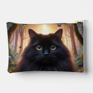 Schöne schwarze Katze mit goldenen Augen Zubehörtasche