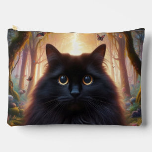 Schöne schwarze Katze mit goldenen Augen Zubehörtasche